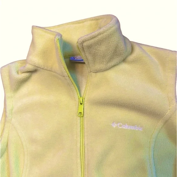 COLUMBIA Fleece Vest Solid Yellow Women’s Size Medium - Picture 6 of 7